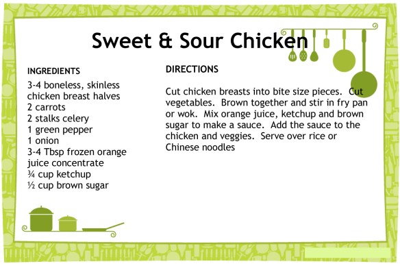 Recipe Card Template 1up 4x6